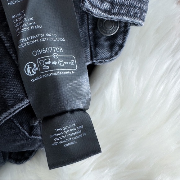 Free People We The Free Marci Cuffed Shortalls Rebel Black Shorts Denim Romper M - Picture 10 of 12